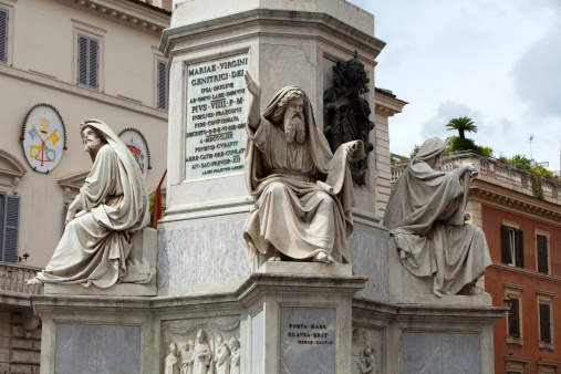 Rome - Biblical Statues at Base of Colonna dell'Imacolata