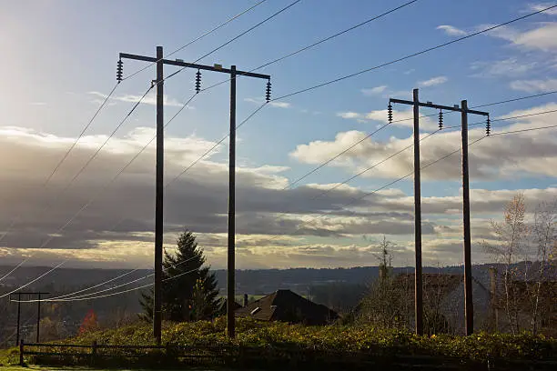 Photo of Power Lines on a Hill