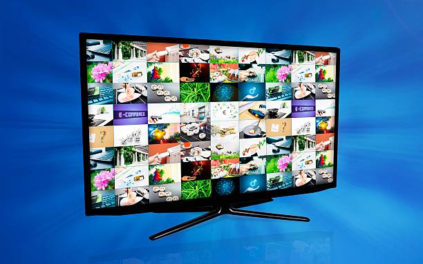 istock Widescreen high definition TV screen with video gallery. 178705175