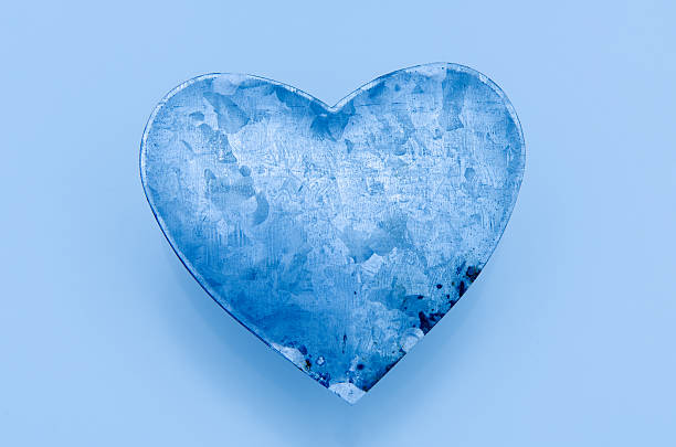 istock Cold heart in blue aluminium 178705303