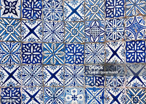 Fundo De Azulejo Vintage Marroquino - Fotografias de stock e mais imagens de Cultura Marroquina - Cultura Marroquina, Marrocos, Azulejo