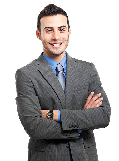 istock Young confident businessman isolated on white 178706150