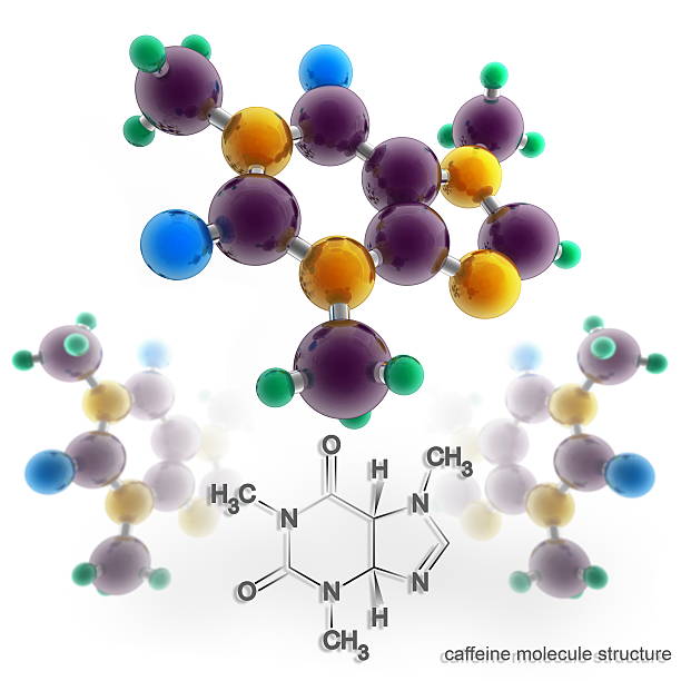 Molecule structure of caffeine Molecule structure of caffeine caffeine molecule stock pictures, royalty-free photos & images
