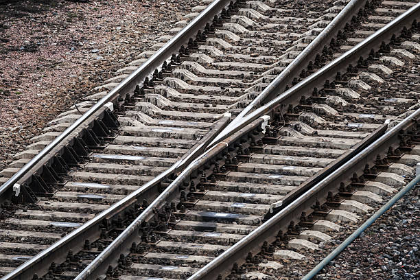 istock Modern industrial railroad point with details 178707592
