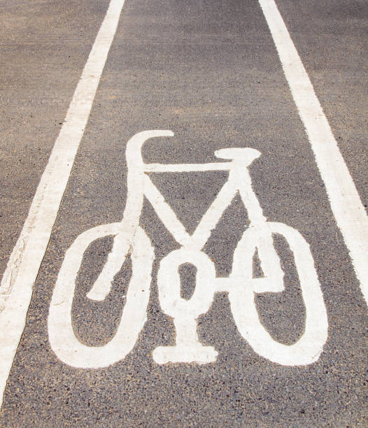 istock Bike lane sign 178707881