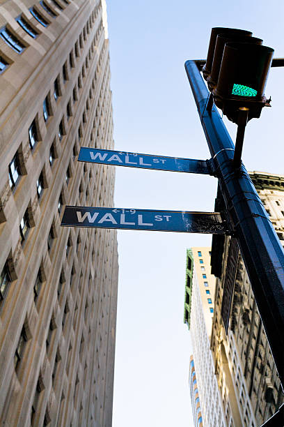 istock crossing of Wall St and Broadway in NY 178707993