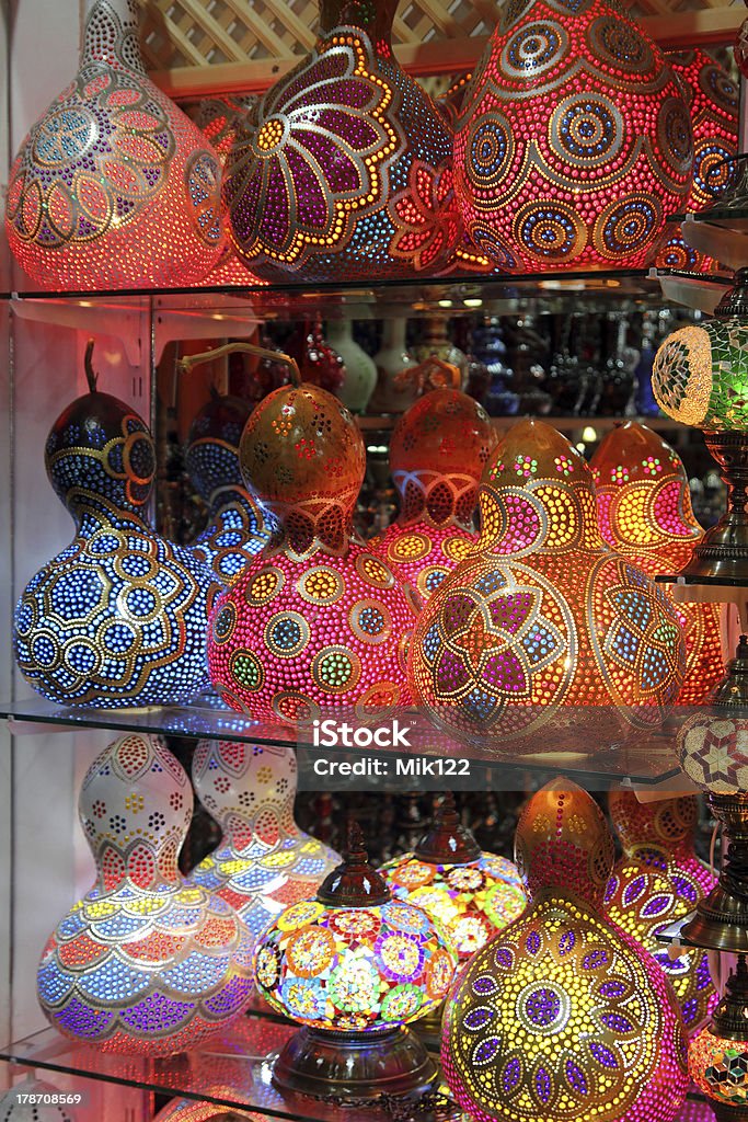 turkish traditional multicolored lamps turkish traditional multicolored lamps in market Art Stock Photo