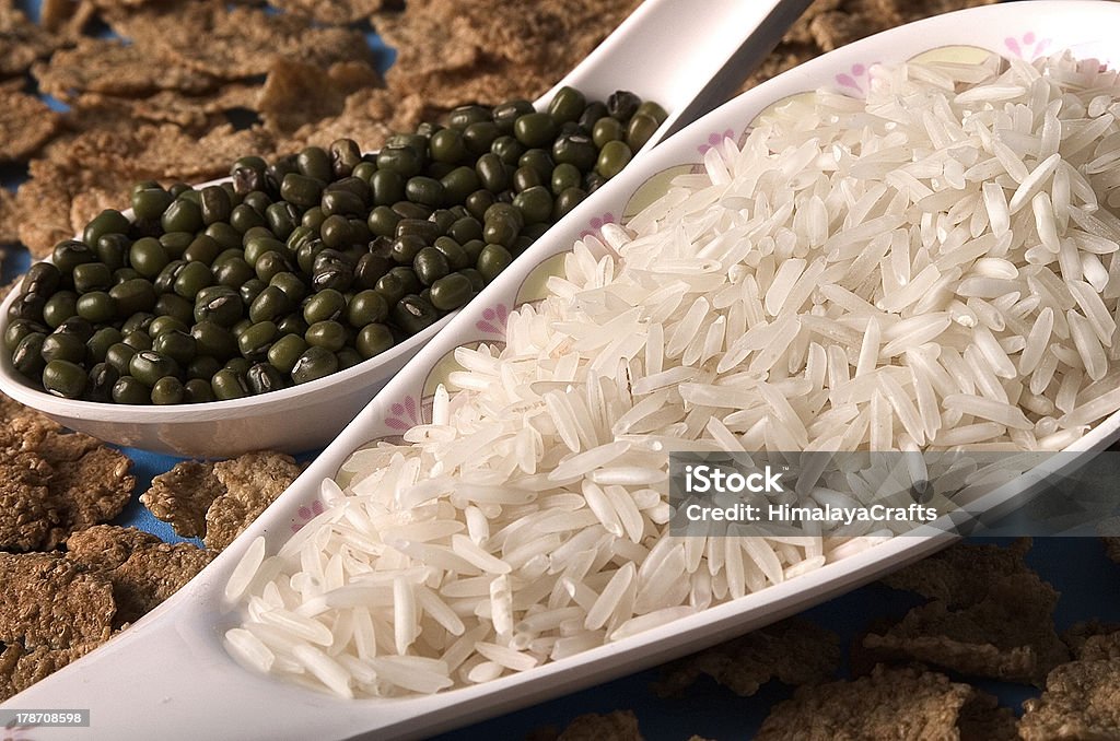 Rice and Lentils Angle Stock Photo