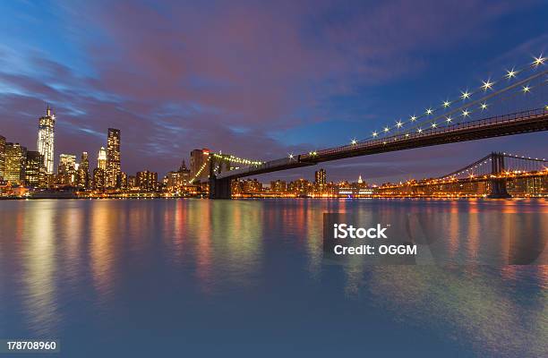 Photo libre de droit de Paysage Du Pont De Brooklyn New York City banque d'images et plus d'images libres de droit de 2013 - 2013, Architecture, Bleu