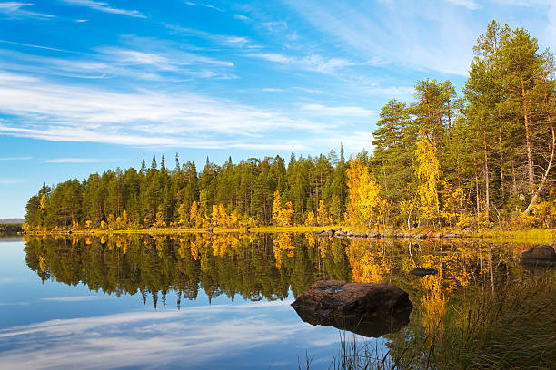 istock Autumn landscape with a reflection in the lake 178709891