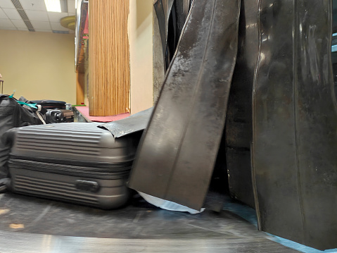 Things inside the airport - luggage conveyor belt