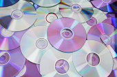 Lots of colorful discs for technological background use
