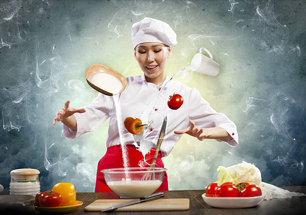 istock Asian female cooking with magic 178711438