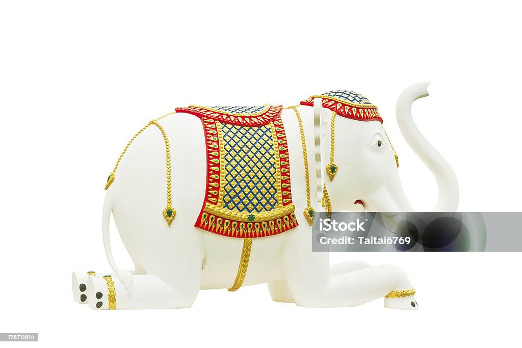 Elephent statue isoler sur blanc - Photo de Antiquités libre de droits