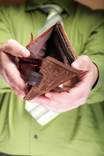 istock Empty wallet in male hands - poor economy 178711997