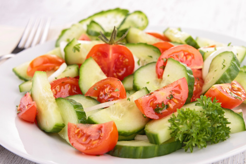tomato,cucumber and onion salad