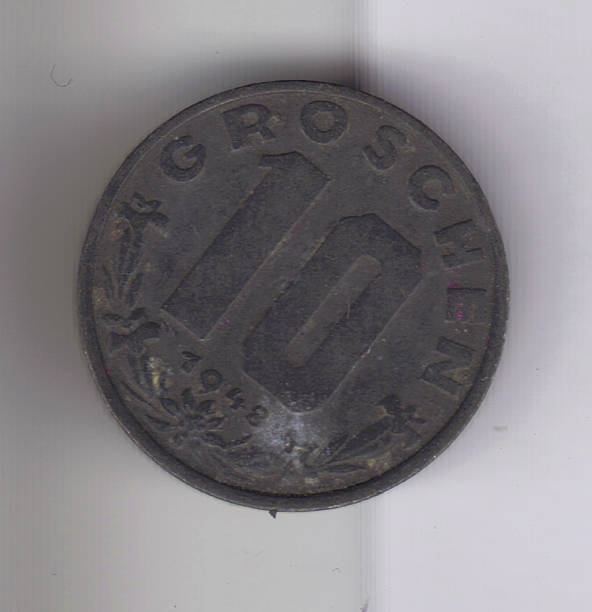 istock Numismatic Coin: 1948 10 Groschen Germany Oxidized Denomination View 178712580
