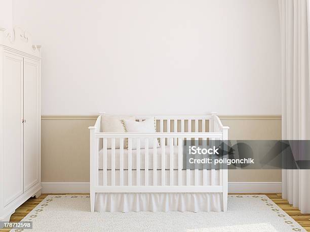 Photo libre de droit de Intérieur De La Pépinière banque d'images et plus d'images libres de droit de Berceau - Berceau, Chambre de bébé, Beige