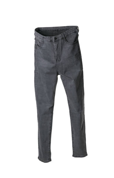 istock Grey women's jeans isolated on a white background. 1787125986