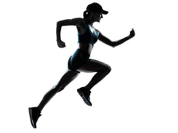 женщина бегун jogger - female silhouette beautiful professional sport стоковые фото и изображения