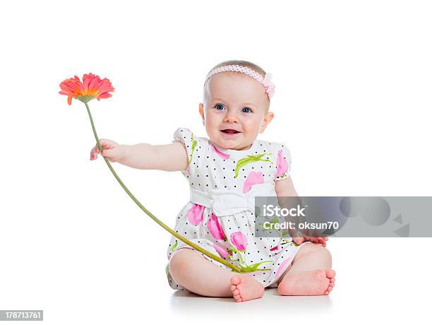 Beautiful Girl With Flower Gift Stock Photo - Download Image Now - Baby - Human Age, Baby Girls, Beautiful People