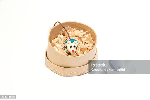 Toy China Mouse In A Round Box Stock Photo - Download Image Now - Animal, Architectural Model, Decoration
