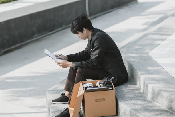 istock Employees fired or resigned from the company are writing job applications form. Unemployed, hiring job, quitting job concept. 1787149372