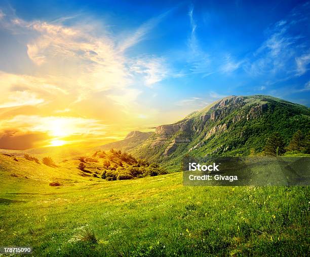 Meadow In Mountains Stock Photo - Download Image Now - Agricultural Field, Beauty In Nature, Cloud - Sky