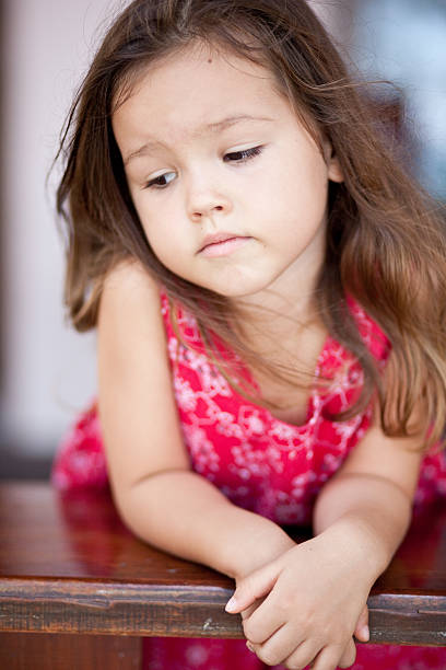 Beautiful girl with long hair stock photo