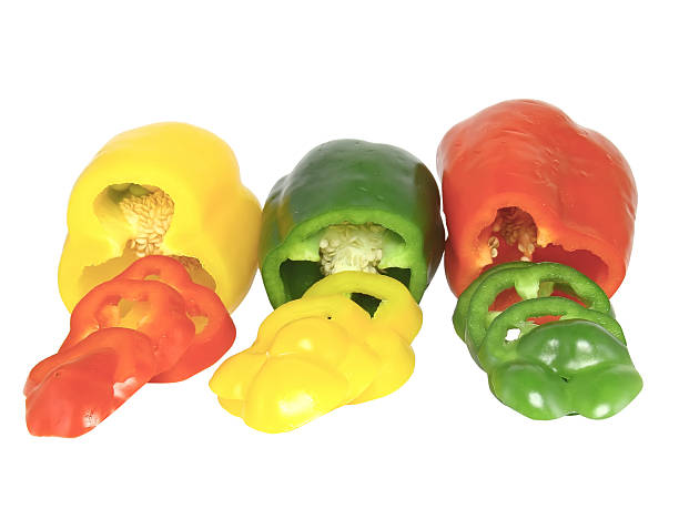 istock Cutting  sweet pepper on white . Isolated 178715233