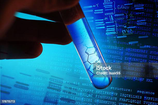 A Scientist Working On Dna In A Test Tube Stock Photo - Download Image Now - Discovery, DNA Test, Distance Marker