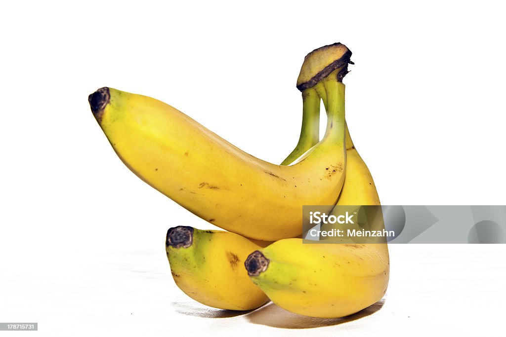 클로즈업 보기 바나나 격리됨에 - 로열티 프리 개체 그룹 스톡 사진