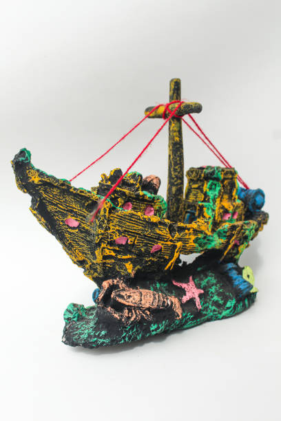 istock Decorations for aquarium, sunken pirate ship 1787160489