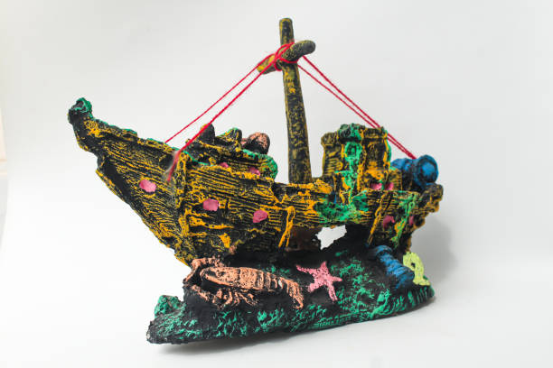 istock Decorations for aquarium, sunken pirate ship 1787160719