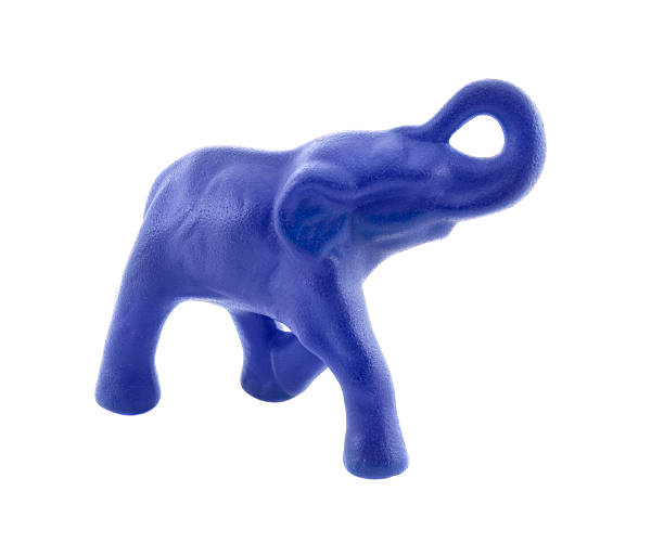 istock Blue figurine of an elephant isolated over white background 178716190