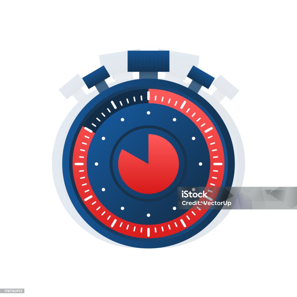 Blue Math Timer Stopwatch Timer With Blue And Red Details For Time Management Concepts ...