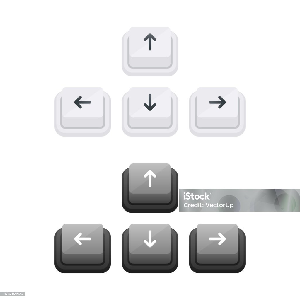 Keyview Arrow Set Of Vector Arrow Keys In Light And Dark Themes For User Interface ...