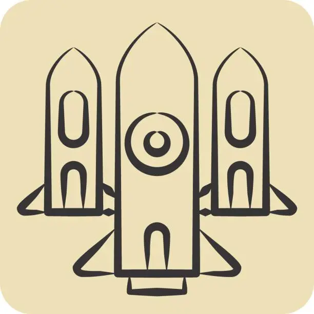 Vector illustration of Icon Nuclear. related to Military symbol. hand drawn style. simple design editable. simple illustration