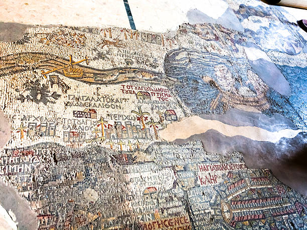 istock ancient byzantine map of Holy Land, Madaba 178718010