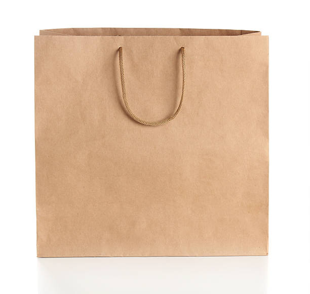 istock Paper shopping bag with handles over white background. 178718015