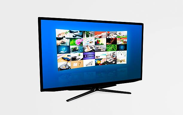 istock Widescreen high definition TV screen with video gallery. 178718657