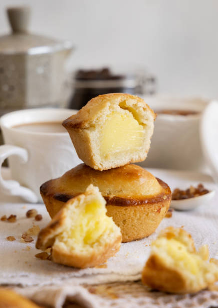 istock Pasticciotto leccese pastry filled with egg custard cream on a napkin close up 1787201036