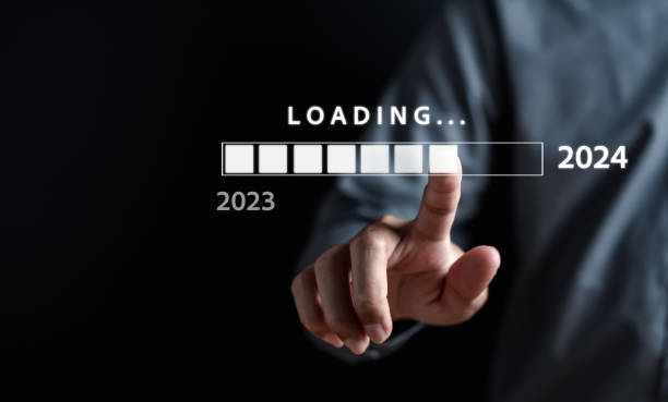 istock Loading progress from 2023 to 2024 to countdown merry christmas and happy new year, Planning and challenge strategy in new year 2024 Concept. 1787203155