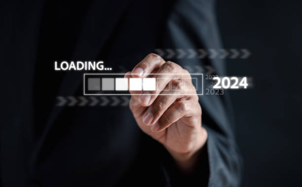 istock Loading progress from 2023 to 2024 to countdown merry christmas and happy new year, Planning and challenge strategy in new year 2024 Concept. 1787204223