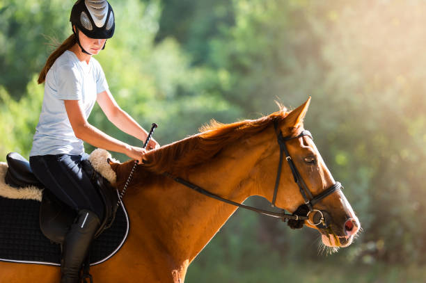istock woman riding a horse 1787226562