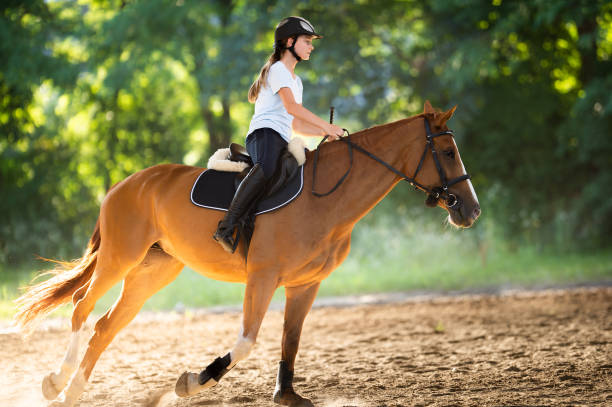 istock woman riding a horse 1787227151