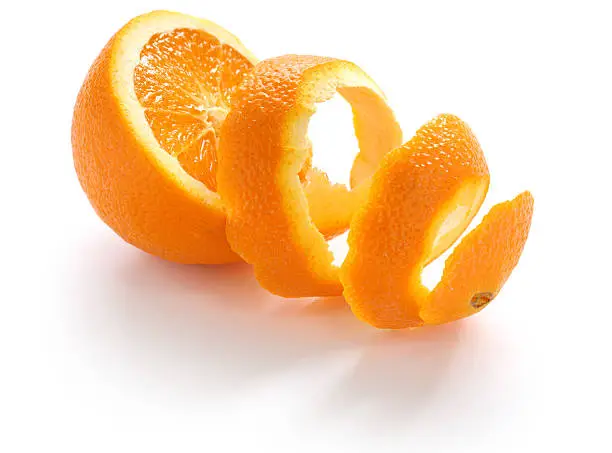 orange rind, on white background