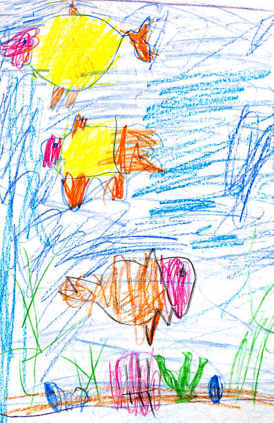 istock child's drawing - fishes in sea 178722844
