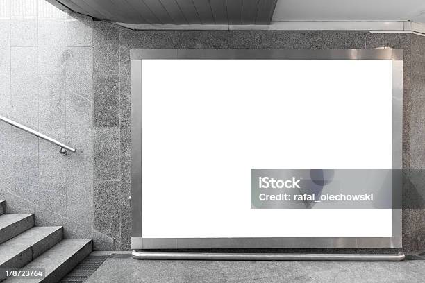 Blank Billboard In Hall Stock Photo - Download Image Now - Advertisement, Billboard, Blank