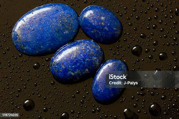 Lapis Lazuli Gems On The Black Background Stock Photo - Download Image Now - Lapis Lazuli, Stone - Object, Black Color